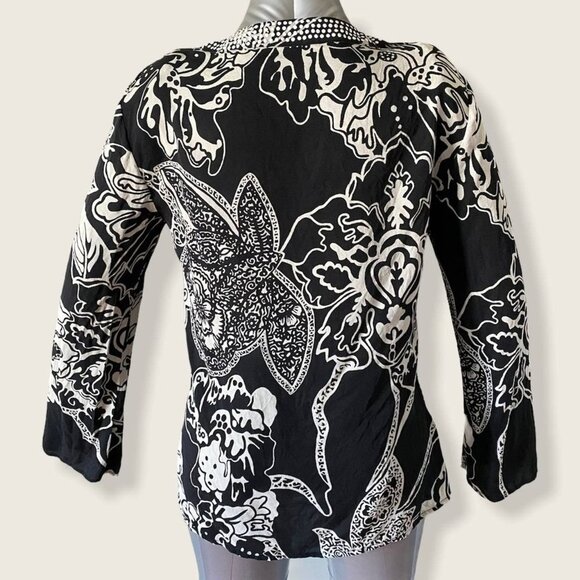 Gorgeous Bloomingdale’s Boho Silk-blend Tunic Top - Small - Picture 2 of 5